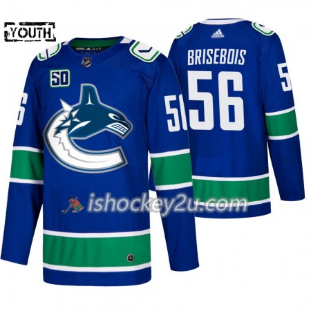 Børn NHL Vancouver Canucks Trøje Guillaume Brisebois 56 50th Anniversary Adidas 2019-20 Blå Authentic